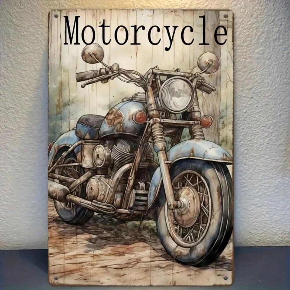 Vintage Motorcycle Metal Poster 8x12 Inch Retro Loft Garage Wall Sign