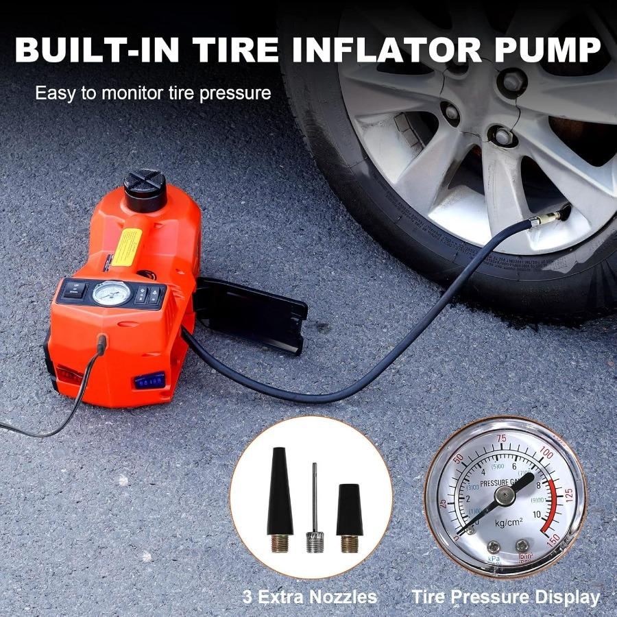 5 Ton Electric Hydraulic Car Jack Kit, Portable with LED Light, Compatible with Car, SUV, Truck, Lifting Range 6-17.7 Inches (Re