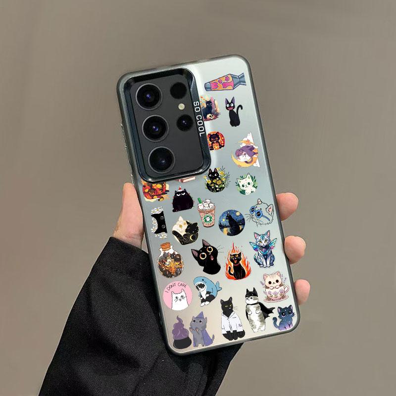 For Samsung Galaxy S24 S23 Ultra Plus FE S25 S22 Ultra Plus S21 FE Laser Phone Case Cute Popular Cartoon Cats Collection Covers