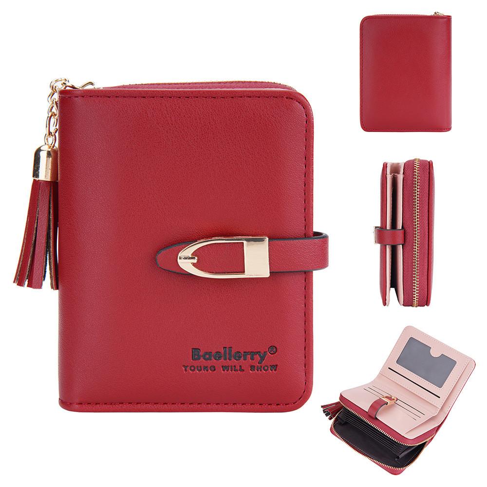 Minimalist Womens Pu Leather Wallet With Tassel For Daily Use
