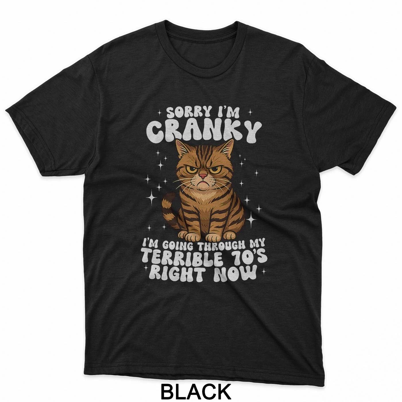 Sorry I m Cranky I m Going Through My Terrible 70 s Cat T-Shirt M