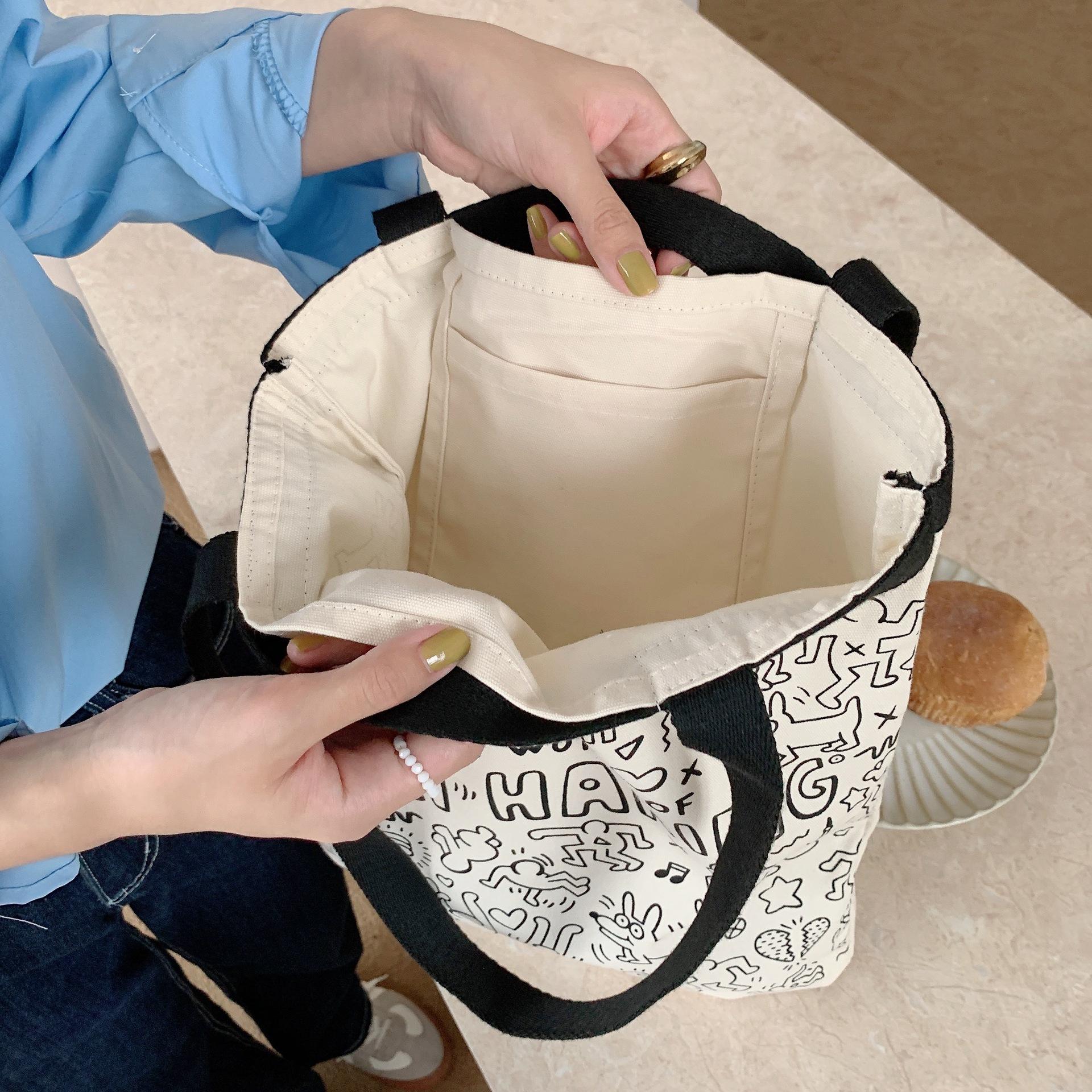 Женская сумка на одно плечо с персонализированной печатью для хранения холста OneSize — фото 6