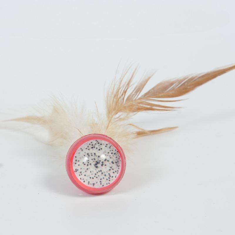 

3 шт. Эластичный мячик для кошки, игрушка, мячик-попрыгунчик для котенка с перьями, смешная игра в погоню, игрушки с перьями для кошки, кошачьи аксессуары