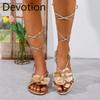 Women's Shoes Flat Sandals Lace-up Shoes Large-sized Sandals Devotion