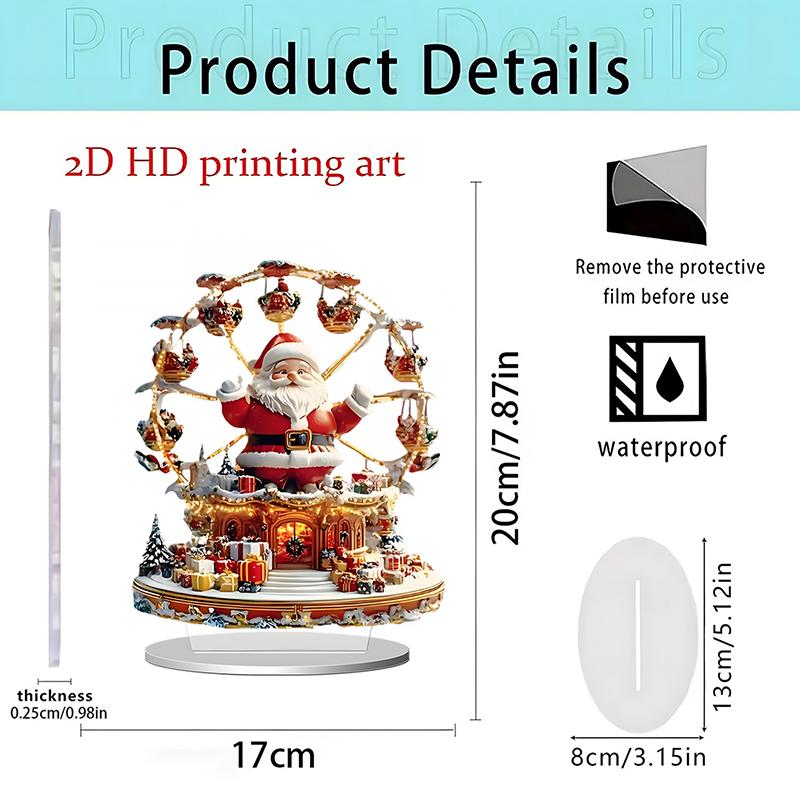 1Pc 2D Elegant Acrylic Christmas Decoration Snowhouse & Reindeer Scene Home Office Ornaments Festive Warm Party Gift Photo Props