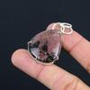 Womens Day Deal 925 Silver Pear Rhodonite Gemstone Wife Birthday Pendant Jewelry