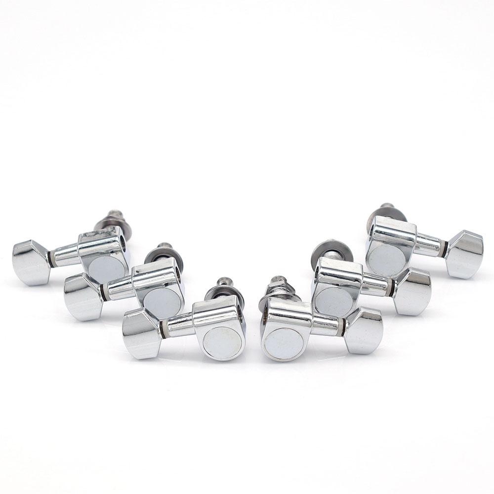6Pcs Guitar Tuning Pegs Tuner Machine Heads Tuning Peg Machine Head No Mounting Holes Chrome-Gold-Black