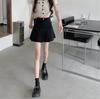 High-Waist Black Pleated A-Line Skirt for Women, Summer 2024 - Anti-Exposure & Slimming Design