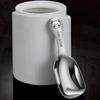 304 Stainless Steel Cake Dessert Spoon Short Handle Square Spoon Mini Cute Tea Spoons Salt Spoon Kitchen Tableware