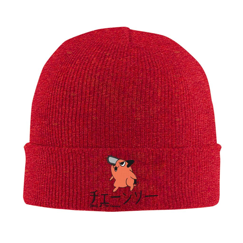 Chainsaw Man Pochita Stance Anime Style Manga Knitted Caps Women'S Men'S Beanie Winter Hat Acrylic Warm Cap