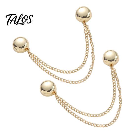 Trouser Leg Clips 2Pcs Magnetic Clothing Pin for Shortening Pants Legs, Button Clip Legs Shirt Sleeves Hems, Clothes Decorative with Chain No