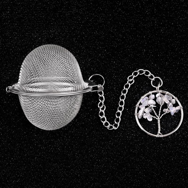 Tea Strainer Natural Stone Tree Of Life Stainless Steel Strainer For Making Tea Seasoning Bag Spice Box Accessory