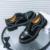 Fashion New Street Style Mens Casual Leather Shoes Anti Slip Comfortable Sneakers Stylish Shiny Leisure Shoes Male Formal Dress Footwear