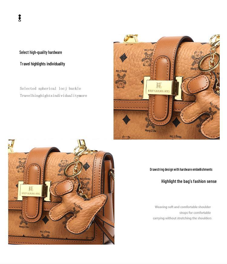 2025 Autumn/Winter Women's Retro High-End Print Crossbody Bag