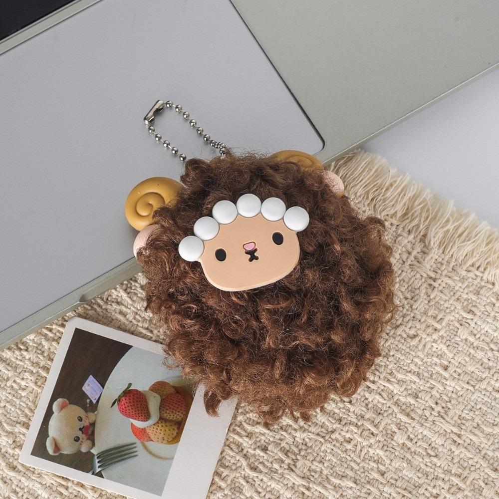 Mascot Lamb Miniature Plush Sheep Doll Soft Goat Year Pendant Fluffy Sheep Keychain Car Interior