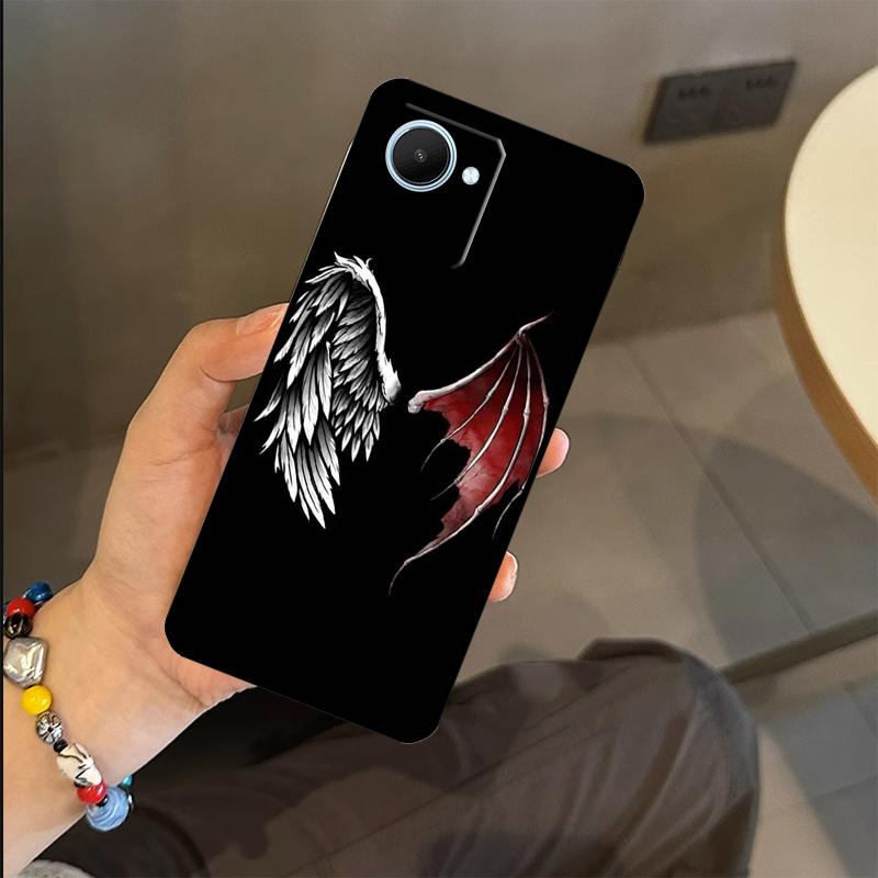 Wings Angel Devil Case For Realme C53 C55 C51 C25 C63 C61 C65 C67 C71 C75 GT6 GT7 Pro 11 12 13 14 15 Pro Plus