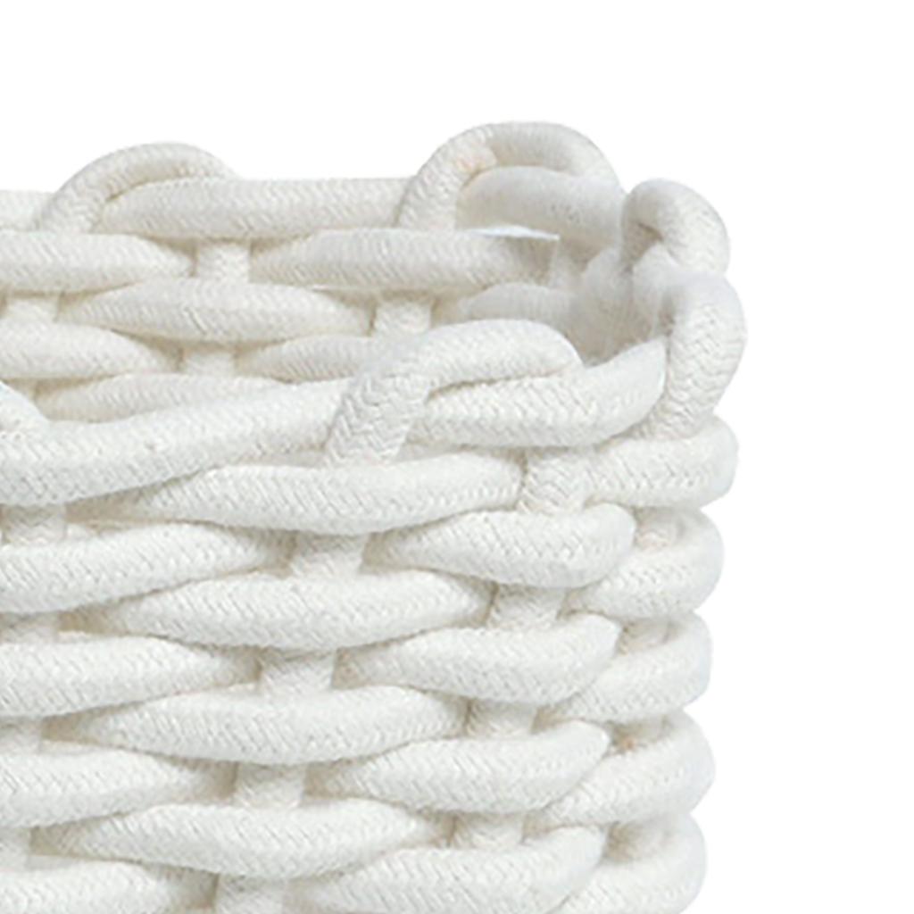 Cotton Rope Storage Basket Hand Knitting Nordic Style Desktop Storage Organizer for Key Snacks Underwear