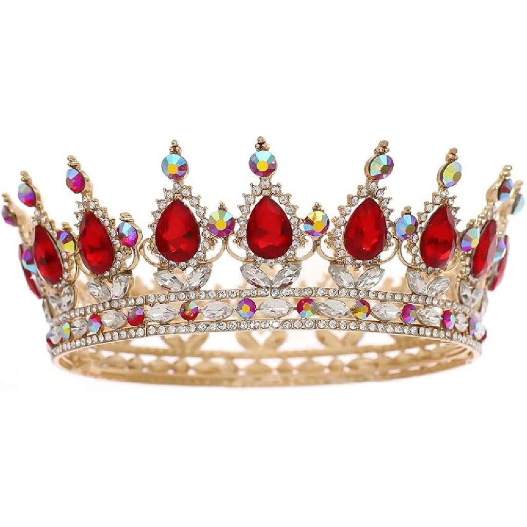 FORSEVEN Queen Crown Rhinestone Wedding Crowns and Tiaras for Women Costume Party Hair Accessories Princess Birthday Crown Crystal Bridal Crown