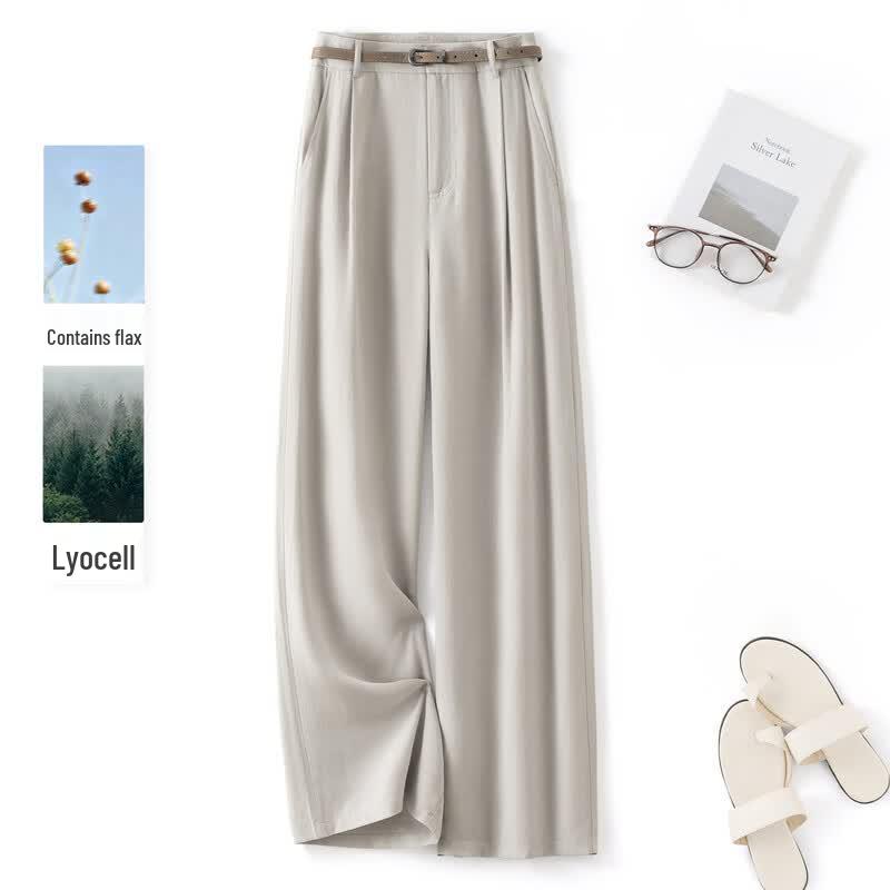 IHIMI Lyocell Linen Blend Wide-Leg Pants L