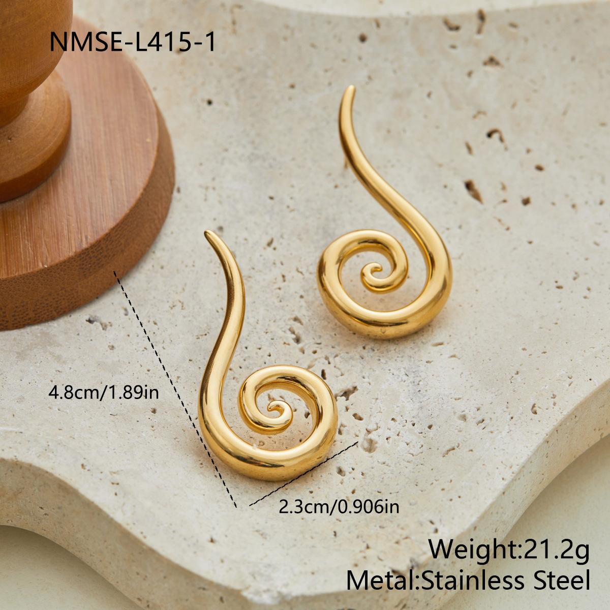 GEMCHIC Women s Stainless Steel Geometric Spiral Stud Earrings Fashion Minimalist Daily Design