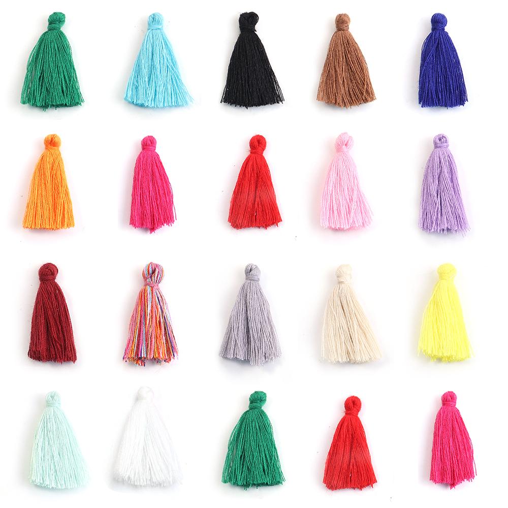50pcs/lot 30mm Mini Cotton Tassels Colorful Tassel Charms For Jewelry Making DIY Earring Keychain Crafts Decoration Accessories