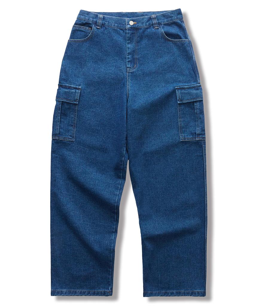 CITY STREET Cargo Denim Pants - Mid Indigo