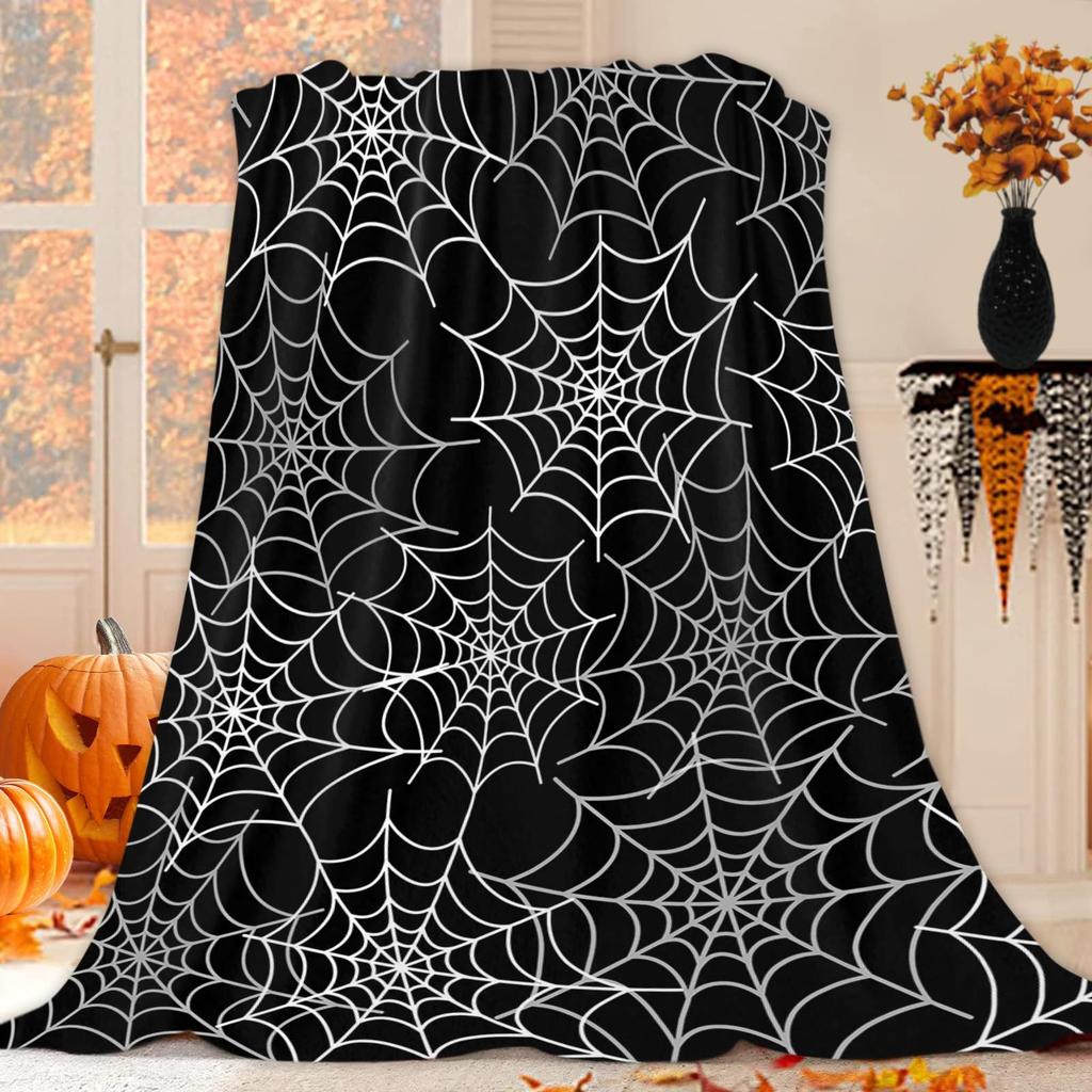 Halloween Spider Web Flannel Blanket Children Adult Gifts Blanket Office Blanket