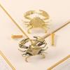 Retro Brass Cabinet Pulls Hardware Closet Door Knobs Creative Crab Design Drawer Handles  Window