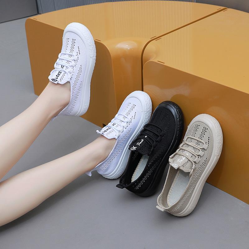 Net Shoes Women's 2025 New Summer Women's Shoes Thin Xiaoxiangfeng Fisherman Shoes Breathable Hollow Soft Sole Casual Sports Shoes