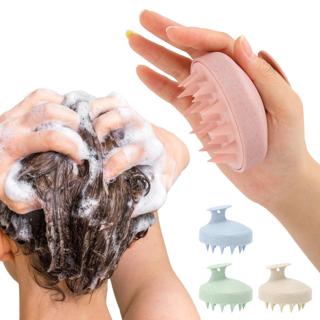 Silicone Scalp Massager Brush Home Portable Hair Washing Shampoo Brush Scalp Exfoliator