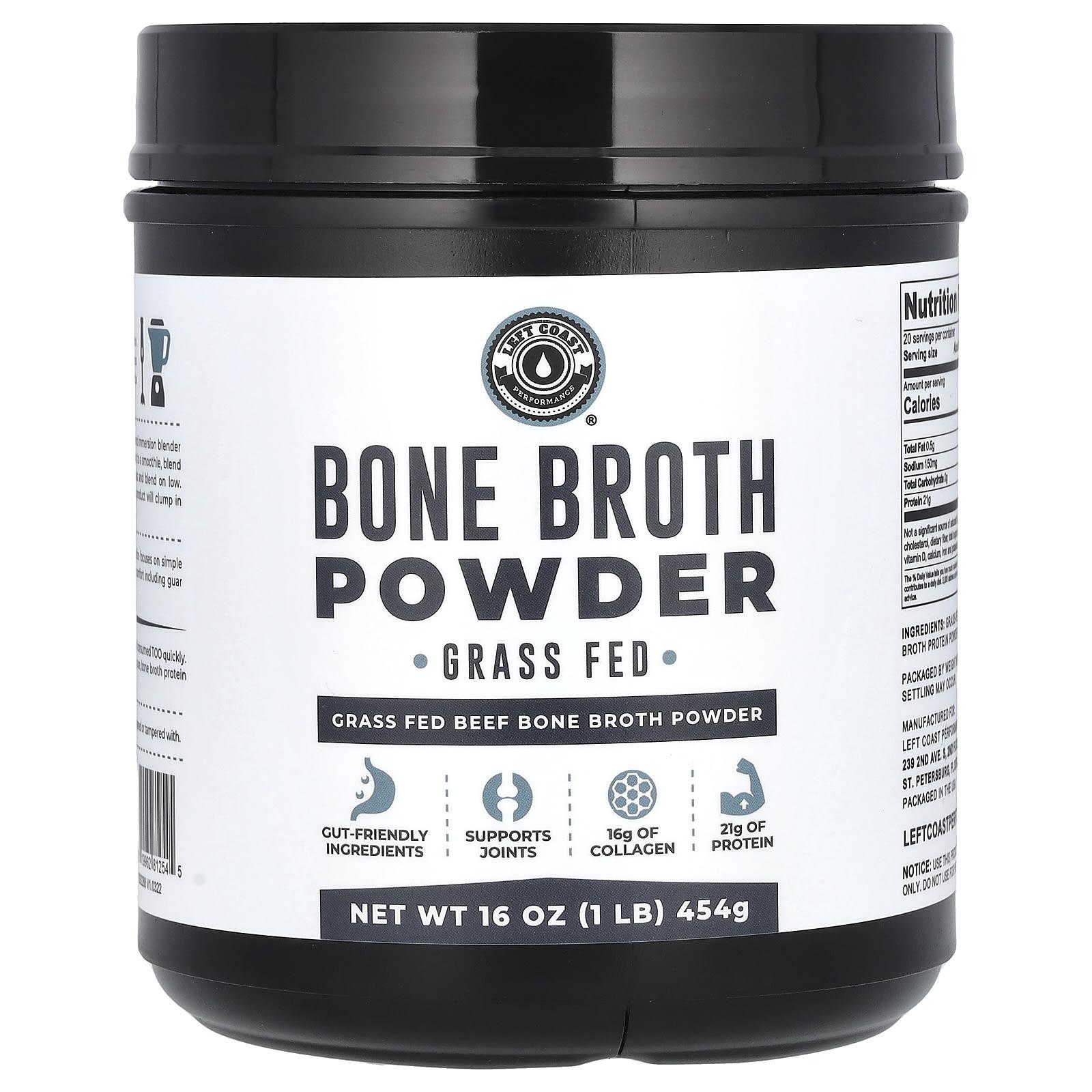 

Left Coast Performance, Beef Bone Broth Powder, Beef, 1 lb (454 g)