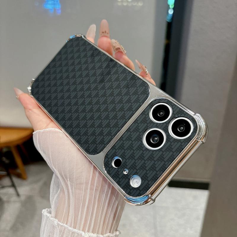 iPhone 17 Pro Max Case: Triangle & Rhombus Pattern, Corning Electroplated, Drop-Proof, Soft Protective Cover iPhone 13 Pro Max