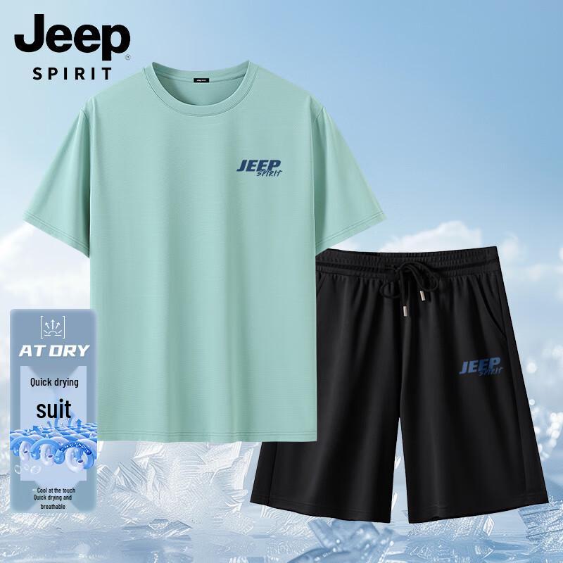 

Мужской комплект JEEP SPIRIT с коротким рукавом и шортами из ледяного шелка 5XL