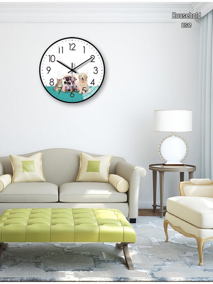 10" Pet Family Wall Clock - Stylish Silent Quartz Design