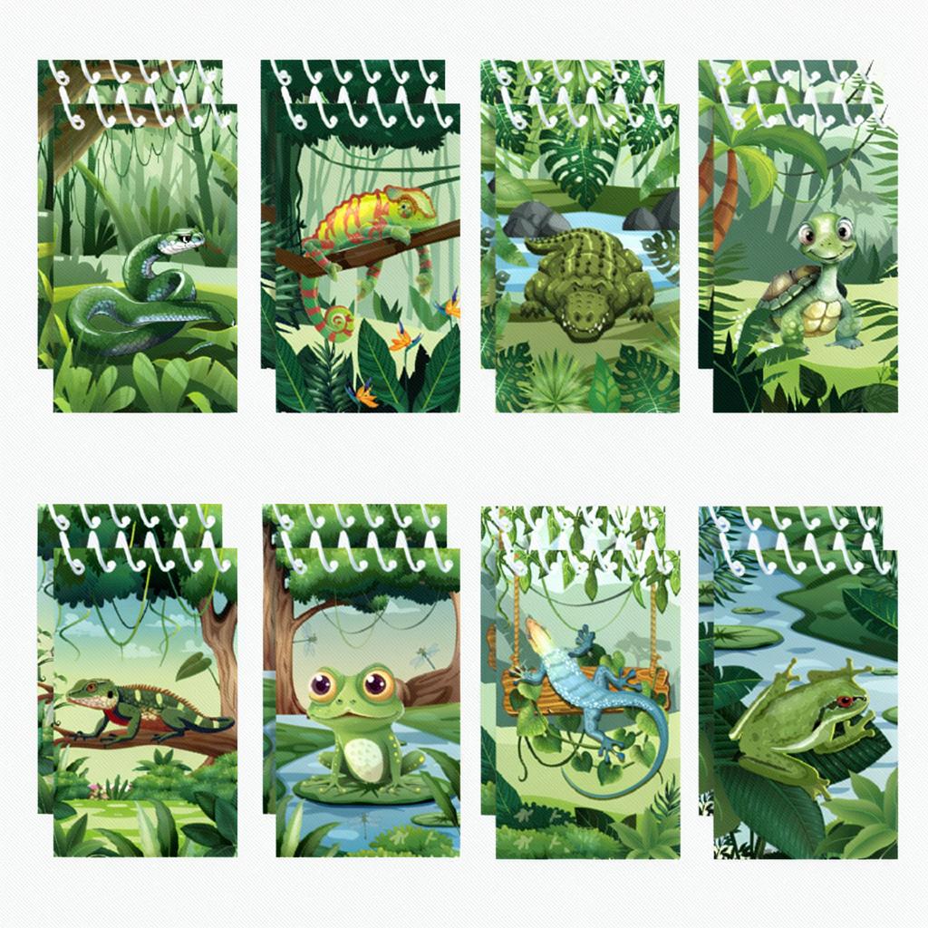 

8pcs Frog Lizard Spiral Notebook Reptile Amphibian Animal Pocket Notepad For Students School Office Daily Notes Writing Supplies
