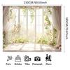 1PC, Floral Window Background Banner, Room and Garden Decoration, Suitable for Weddings, Birthdays, Anniversaries, Celebrations