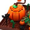 Halloween Pumpkin Scene Model Set Building Blocks With Bat Black Spider Plants Decoration Accessories Moc Bricks Kid Toy Gifts
