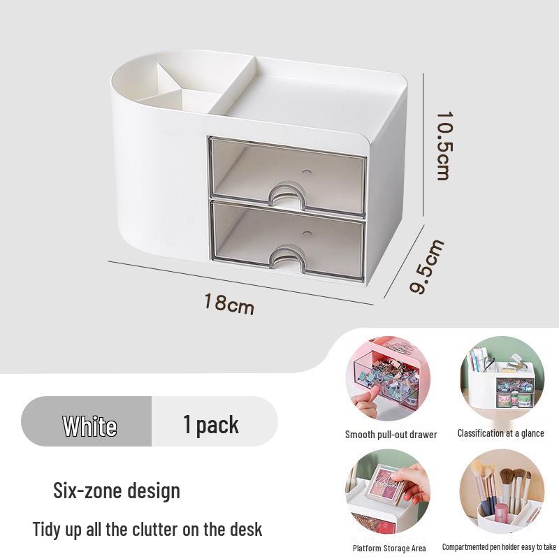 Transparent Multifunctional Desk Organizer with Large Compartments