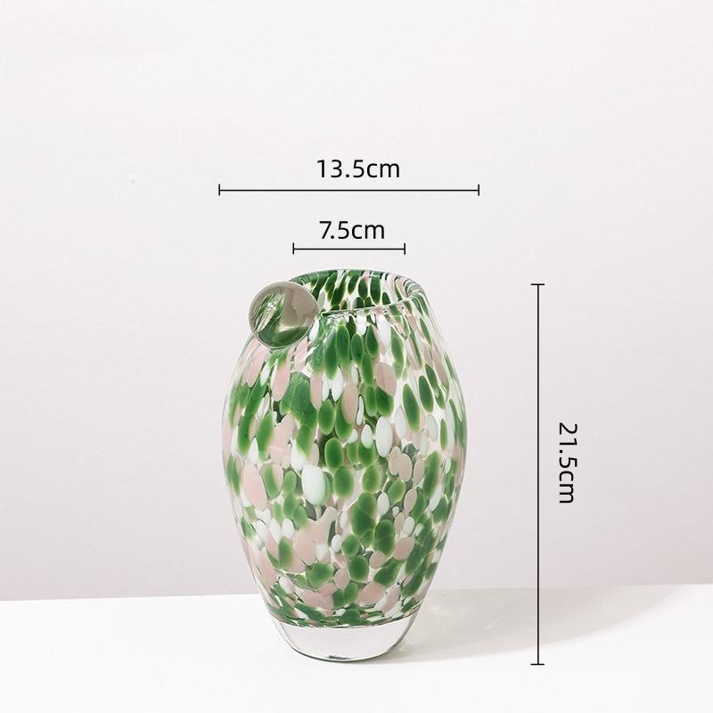 

Green Spots Oval Glass Vase Transparent Hydroponics Terrarium Flower Arrangement Accessories Flower Vase Flowerpot