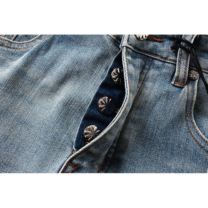 LOSTSHDWS Men's and Women's Spring and Autumn Flared Elastic Jeans Couple Jeans