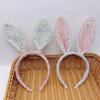 Glitter Bunny Ears Headband Cartoon Rabbit Ear Hairband Creative Easter Bunny Headband  Party