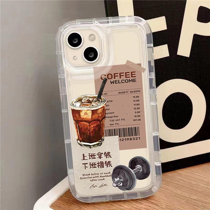 American Style Coffee Sports Case For iphone 17 16pro 15pro14 13 12 11 12pro 13pro max 14plus Silicone AntiFall Protective Cover