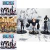 High Quality One Piece Handicraft Model Golden City Movie Edition Black Clothes Straw Hat Team 9 Full Set Luffy Zoro Pvc Figures