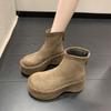 Popular Short Boots Women's 2025 Autumn and Winter New Temperament Thin Boots Fashionable Versatile Platform Women's Shoes