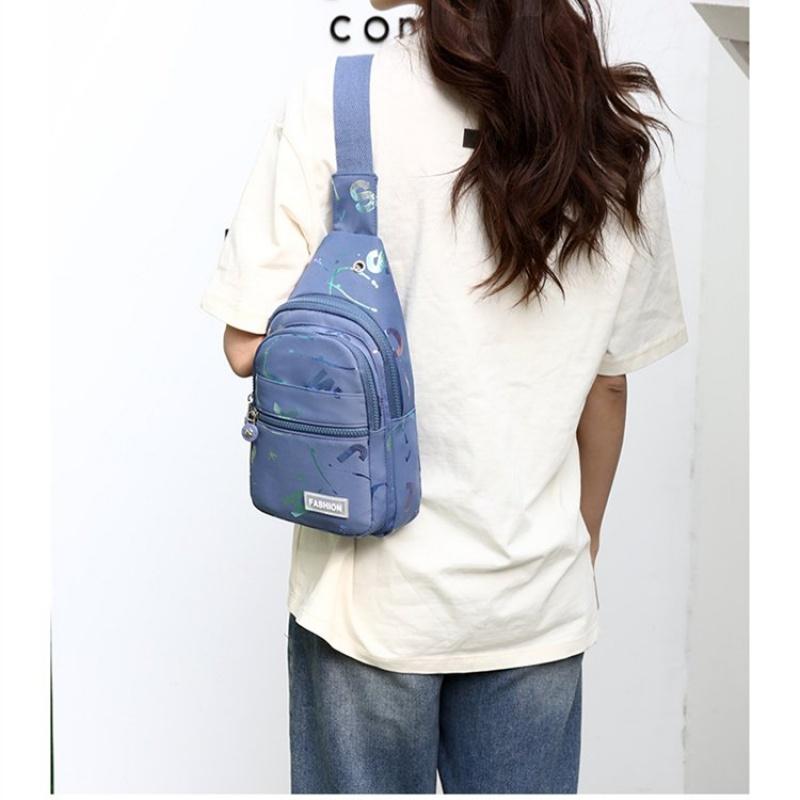 Women'S Chest Bags Geometric Print Oxford Cloth Casual Crossbody Bag Sports Travel Outdoor Chest Shoulder Bags