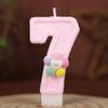 Five-color Flower Number Birthday Candle Pink Cake Decoration Birthday Handmade Candle 0-9