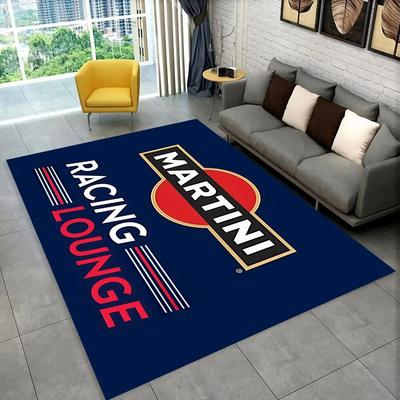 Martini Racing Team Carpet Mat Rug Vintage Logo Home Decoration Red Blue Stripe Sports Living Room Floor Mat Rugs for Bedroom