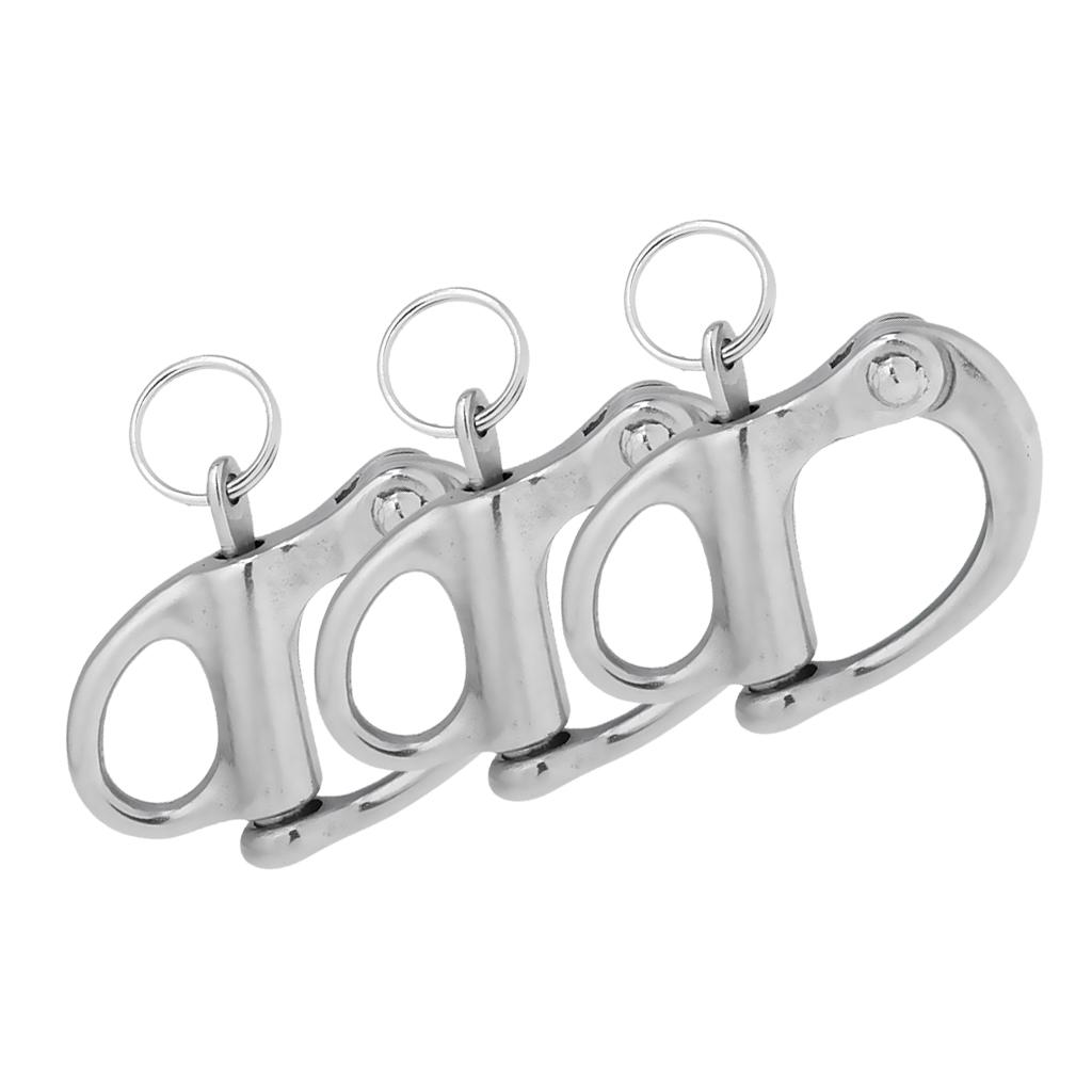 3Pieces 304 Stainless Steel Swivel for Kayak Boat Yacht 3.2x2cm