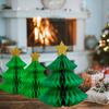 3Pcs Christmas Honeycomb Table Decoration with Shiny Star Create Atmosphere Easy To Carry Christmas Tree Festive Supplies