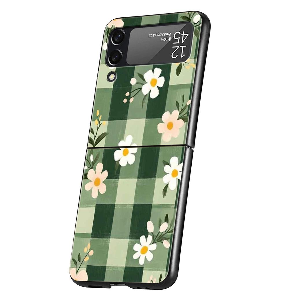 Handyhülle für Samsung Galaxy Z Flip 3 4 5 6 7 Faltbar Für Samsung Z Flip4 Flip5 PC Hartschalenhülle Stilvolles Design mit Blumenmuster